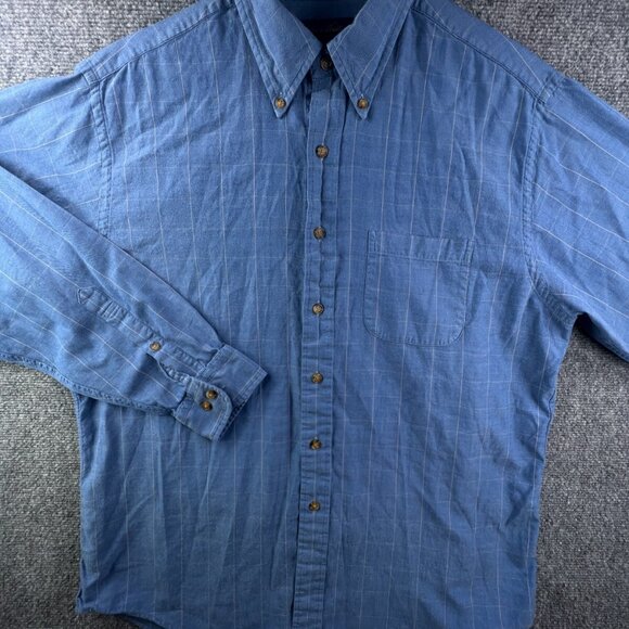 Brooks Brothers Soft Button Up Shirt Long Sleeve Blue Check Large Lightweight - Picture 2 of 11